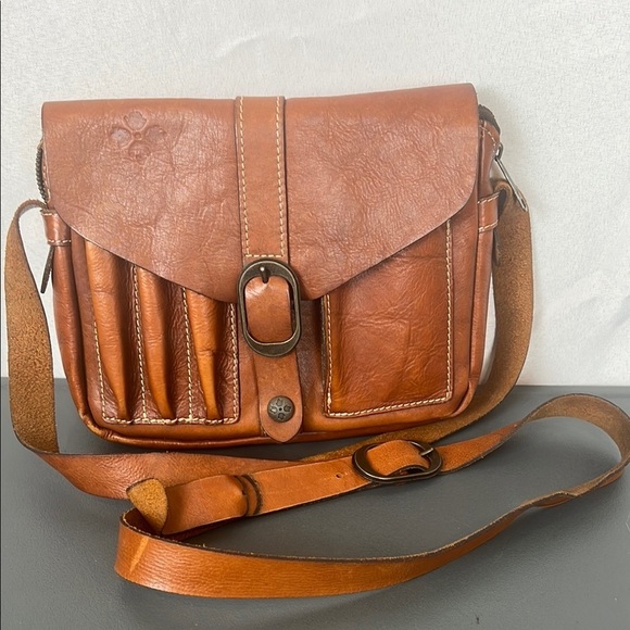 Patricia Nash Leather Crossbody Bag Heritage Tooling Style Rustic Boho Satchel - Picture 1 of 12